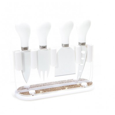 Cheese knife set with Rhinestones sale online, best price