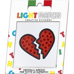 Light Patch Broken Heart Sticker Light Siam Crystals