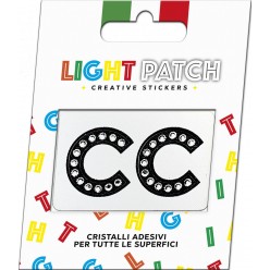 Light Patch Lettere CC Sticker Cristalli Nero Cry miglior prezzo
