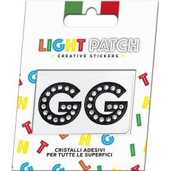 Light Patch Lettere GG Sticker Cristalli Nero Cry miglior prezzo