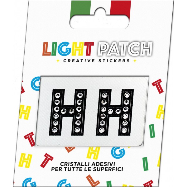 Light Patch Lettere HH Sticker Cristalli Nero Cry miglior prezzo