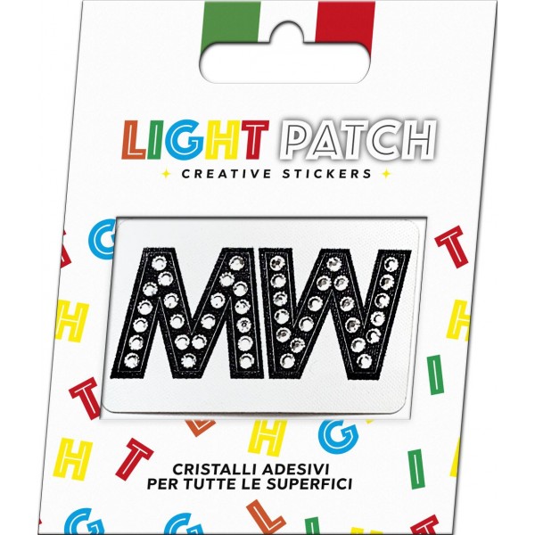 Light Patch Lettere MM Sticker Cristalli Nero Cry miglior prezzo