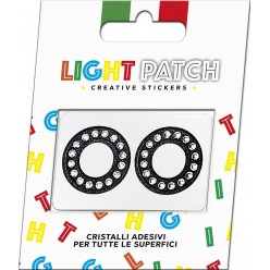 Light Patch Lettere OO Sticker Cristalli Nero Cry miglior prezzo