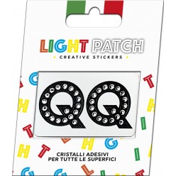Light Patch Lettere QQ Sticker Cristalli Nero Cry miglior prezzo