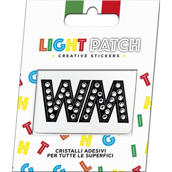 Light Patch Letters WW Sticker Black Crystals Cry sale online
