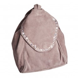 Genuine Leather Backpack with Crystals sale online, best price