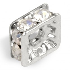 MM STRASS PRECIOSA 8x8 LAVEUSE CARRÉE CRYSTAL-SILVER-PACK 20
